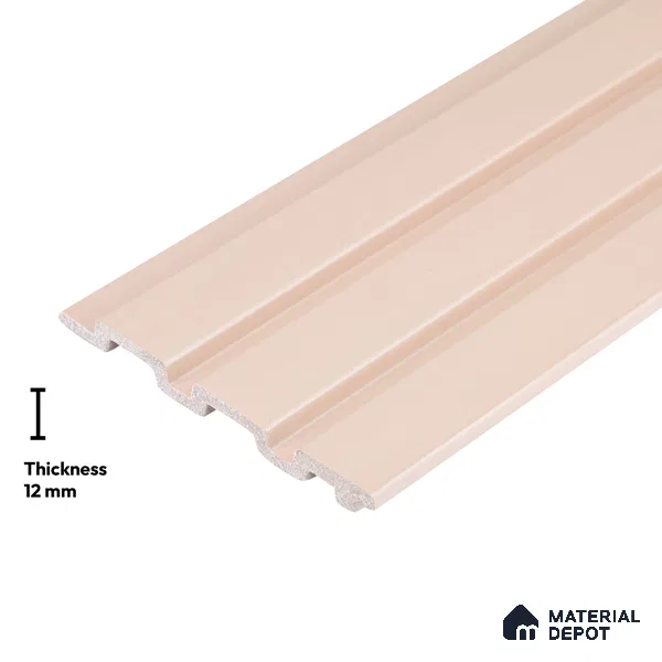 Cream Plain Colour Look PN 06220 9.5 ft x 4.7 inch Charcoal Panel - 12 mm | Suitable for Feature Wall, TV Unit & Living Room | Width is Subjected to 5% Variation