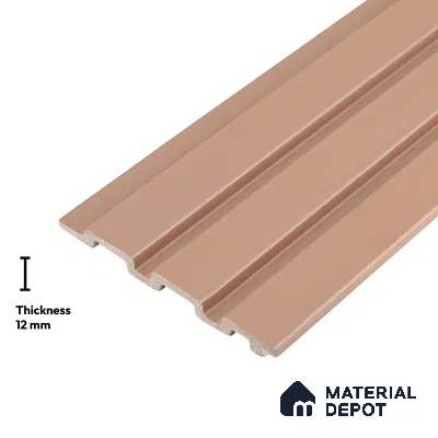 Beige Plain Colour Look PN 06221 9.5 ft x 4.7 inch Charcoal Panel - 12 mm | Suitable for Feature Wall, TV Unit & Living Room | Width is Subjected to 5% Variation