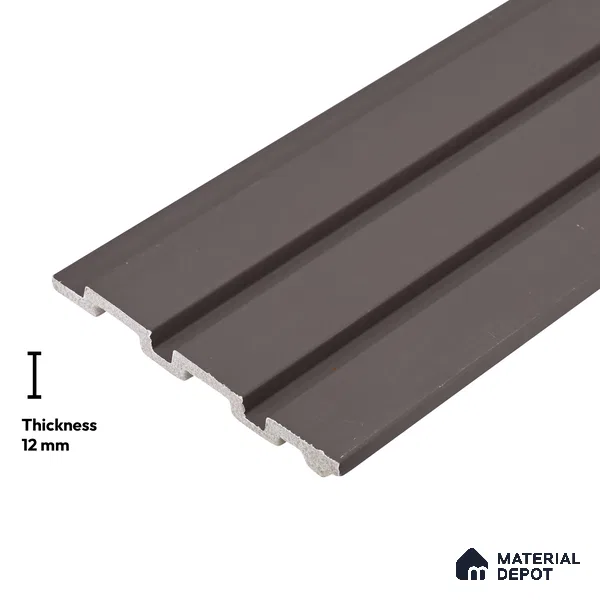 Brown Plain Colour Look PN 06224 9.5 ft x 4.7 inch Charcoal Panel - 12 mm | Suitable for Feature Wall, TV Unit & Living Room | Width is Subjected to 5% Variation