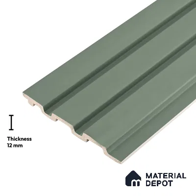 Green Plain Colour Look PN 06228 9.5 ft x 4.7 inch Charcoal Panel - 12 mm | Suitable for Feature Wall, TV Unit & Living Room | Width is Subjected to 5% Variation