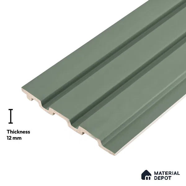 Green Plain Colour Look PN 06228 9.5 ft x 4.7 inch Charcoal Panel - 12 mm | Suitable for Feature Wall, TV Unit & Living Room | Width is Subjected to 5% Variation