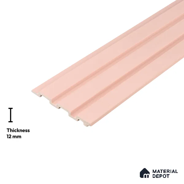 Pink Plain Colour Look PN 06229 9.5 ft x 4.7 inch Charcoal Panel - 12 mm | Suitable for Feature Wall, TV Unit & Living Room | Width is Subjected to 5% Variation