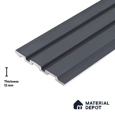 Grey Plain Colour Look PN 06230 9.5 ft x 4.7 inch Charcoal Panel - 12 mm | Suitable for Feature Wall, TV Unit & Living Room | Width is Subjected to 5% Variation
