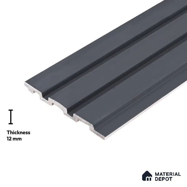 Grey Plain Colour Look PN 06230 9.5 ft x 4.7 inch Charcoal Panel - 12 mm | Suitable for Feature Wall, TV Unit & Living Room | Width is Subjected to 5% Variation