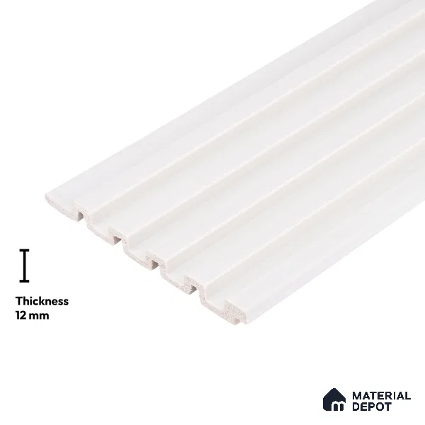 White Plain Colour Look PN 06232 9.5 ft x 4.7 inch Charcoal Panel - 12 mm | Suitable for Feature Wall, TV Unit & Living Room | Width is Subjected to 5% Variation