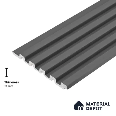 Grey Plain Colour Look PN 06235 9.5 ft x 4.7 inch Charcoal Panel - 12 mm | Suitable for Feature Wall, TV Unit & Living Room | Width is Subjected to 5% Variation