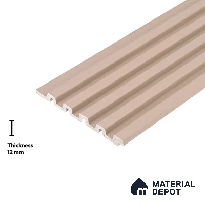Beige Plain Colour Look PN 06236 B 9.5 ft x 4.7 inch Charcoal Panel - 12 mm | Suitable for Feature Wall, TV Unit & Living Room | Width is Subjected to 5% Variation