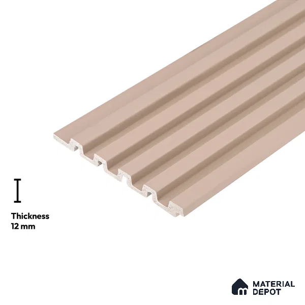 Beige Plain Colour Look PN 06236 B 9.5 ft x 4.7 inch Charcoal Panel - 12 mm | Suitable for Feature Wall, TV Unit & Living Room | Width is Subjected to 5% Variation
