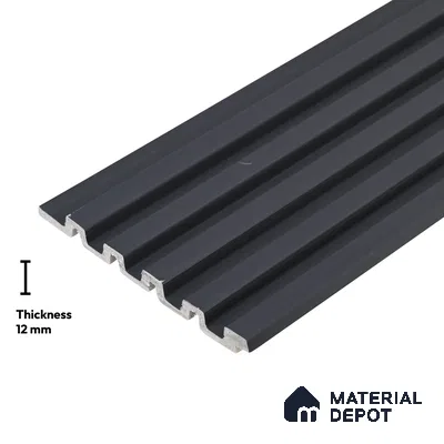 Black Plain Colour Look PN 06239 9.5 ft x 4.7 inch Charcoal Panel - 12 mm | Suitable for Feature Wall, TV Unit & Living Room | Width is Subjected to 5% Variation