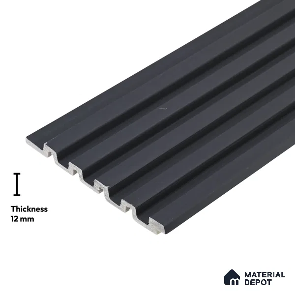 Black Plain Colour Look PN 06239 9.5 ft x 4.7 inch Charcoal Panel - 12 mm | Suitable for Feature Wall, TV Unit & Living Room | Width is Subjected to 5% Variation