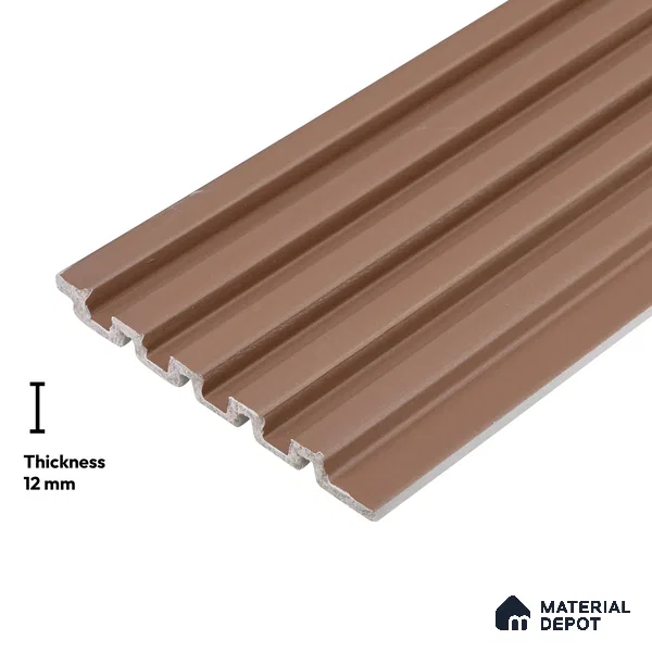 Brown Plain Colour Look PN 06240 9.5 ft x 4.7 inch Charcoal Panel - 12 mm | Suitable for Feature Wall, TV Unit & Living Room | Width is Subjected to 5% Variation