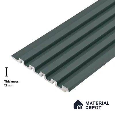 Green Plain Colour Look PN 06244 9.5 ft x 4.7 inch Charcoal Panel - 12 mm | Suitable for Feature Wall, TV Unit & Living Room | Width is Subjected to 5% Variation