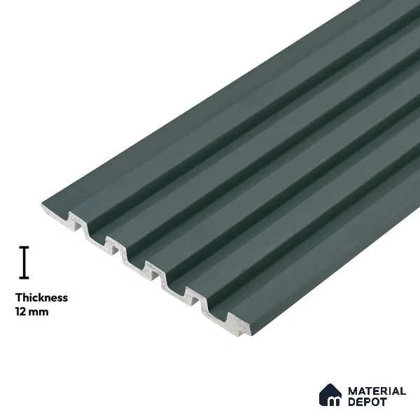 Green Plain Colour Look PN 06244 9.5 ft x 4.7 inch Charcoal Panel - 12 mm | Suitable for Feature Wall, TV Unit & Living Room | Width is Subjected to 5% Variation