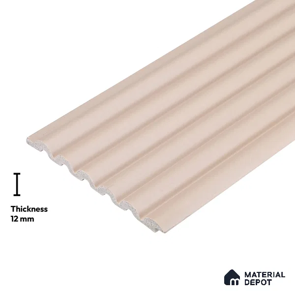Beige Plain Colour Look PN 06247 9.5 ft x 4.7 inch Charcoal Panel - 12 mm | Suitable for Feature Wall, TV Unit & Living Room | Width is Subjected to 5% Variation