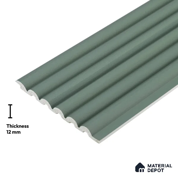 Green Metallic Look PN 06252 9.5 ft x 4.7 inch Charcoal Panel - 12 mm | Suitable for Feature Wall, TV Unit & Living Room | Width is Subjected to 5% Variation