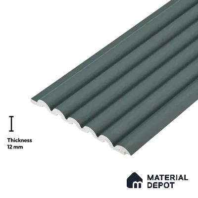 Green Plain Colour Look PN 06254 9.5 ft x 4.7 inch Charcoal Panel - 12 mm | Suitable for Feature Wall, TV Unit & Living Room | Width is Subjected to 5% Variation