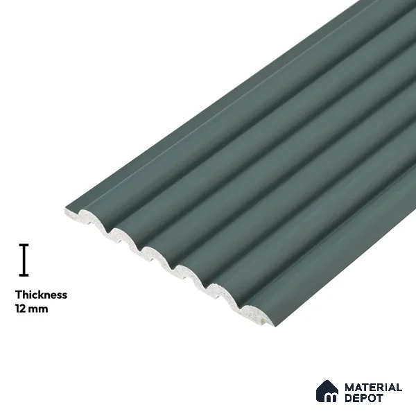 Green Plain Colour Look PN 06254 9.5 ft x 4.7 inch Charcoal Panel - 12 mm | Suitable for Feature Wall, TV Unit & Living Room | Width is Subjected to 5% Variation