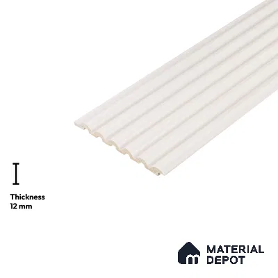 White Plain Colour Look PN 06256 9.5 ft x 4.7 inch Charcoal Panel - 12 mm | Suitable for Feature Wall, TV Unit & Living Room | Width is Subjected to 5% Variation