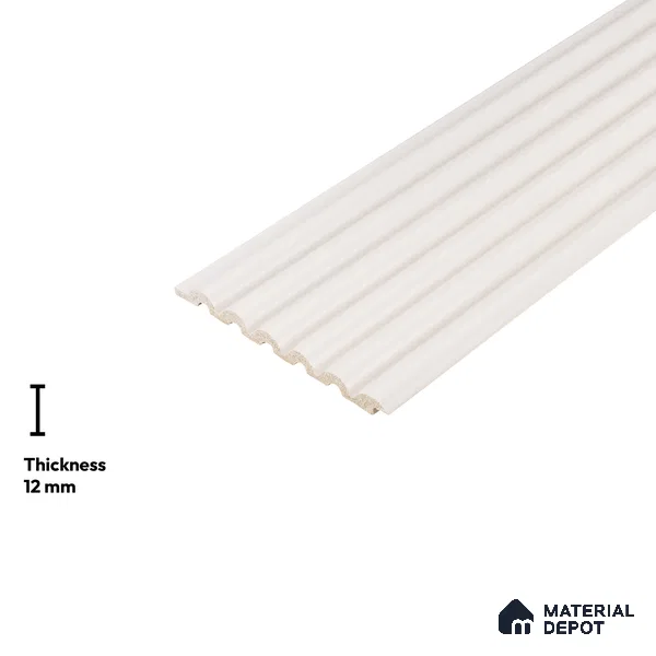 White Plain Colour Look PN 06256 9.5 ft x 4.7 inch Charcoal Panel - 12 mm | Suitable for Feature Wall, TV Unit & Living Room | Width is Subjected to 5% Variation