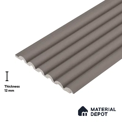 Grey Plain Colour Look PN 06258 B 9.5 ft x 4.7 inch Charcoal Panel - 12 mm | Suitable for Feature Wall, TV Unit & Living Room | Width is Subjected to 5% Variation