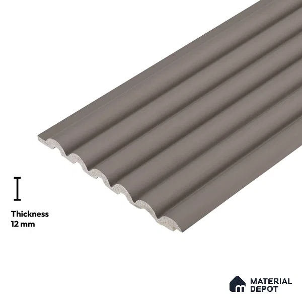 Grey Plain Colour Look PN 06258 B 9.5 ft x 4.7 inch Charcoal Panel - 12 mm | Suitable for Feature Wall, TV Unit & Living Room | Width is Subjected to 5% Variation