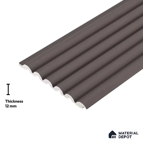 Brown Plain Colour Look PN 06259 9.5 ft x 4.7 inch Charcoal Panel - 12 mm | Suitable for Feature Wall, TV Unit & Living Room | Width is Subjected to 5% Variation