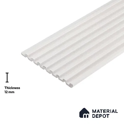 White Plain Colour Look PN 06260 9.5 ft x 4.7 inch Charcoal Panel - 12 mm | Suitable for Feature Wall, TV Unit & Living Room | Width is Subjected to 5% Variation