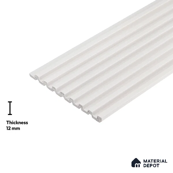 White Plain Colour Look PN 06260 9.5 ft x 4.7 inch Charcoal Panel - 12 mm | Suitable for Feature Wall, TV Unit & Living Room | Width is Subjected to 5% Variation