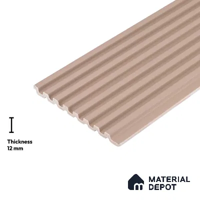 Beige Plain Colour Look PN 06261 B 9.5 ft x 4.7 inch Charcoal Panel - 12 mm | Suitable for Feature Wall, TV Unit & Living Room | Width is Subjected to 5% Variation