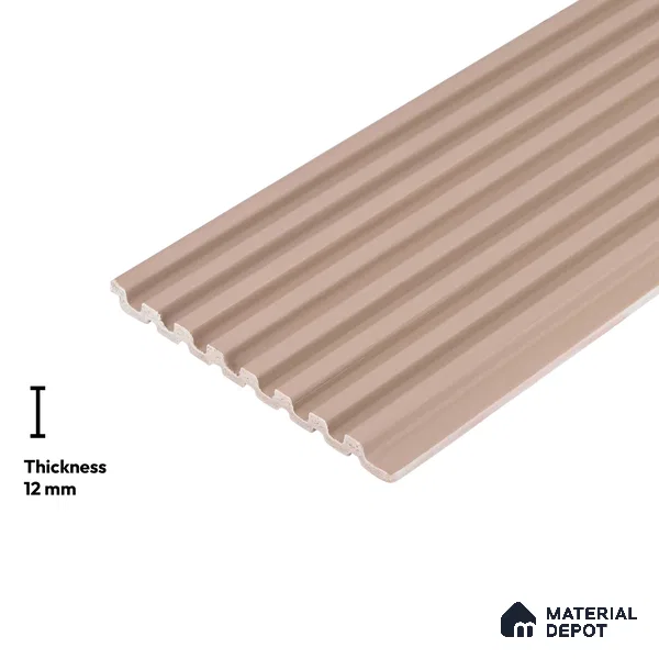 Beige Plain Colour Look PN 06261 B 9.5 ft x 4.7 inch Charcoal Panel - 12 mm | Suitable for Feature Wall, TV Unit & Living Room | Width is Subjected to 5% Variation