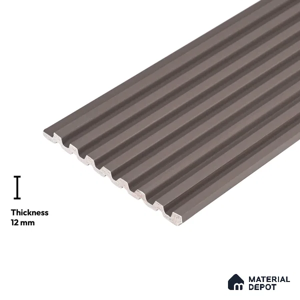 Grey Plain Colour Look PN 06263 9.5 ft x 4.7 inch Charcoal Panel - 12 mm | Suitable for Feature Wall, TV Unit & Living Room | Width is Subjected to 5% Variation