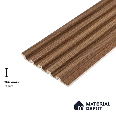 Wooden Look PN 06274 B 9.5 ft x 4.7 inch Charcoal Panel - 12 mm | Suitable for Feature Wall, TV Unit & Living Room | Width is Subjected to 5% Variation