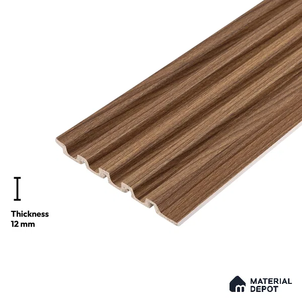 Wooden Look PN 06274 B 9.5 ft x 4.7 inch Charcoal Panel - 12 mm | Suitable for Feature Wall, TV Unit & Living Room | Width is Subjected to 5% Variation