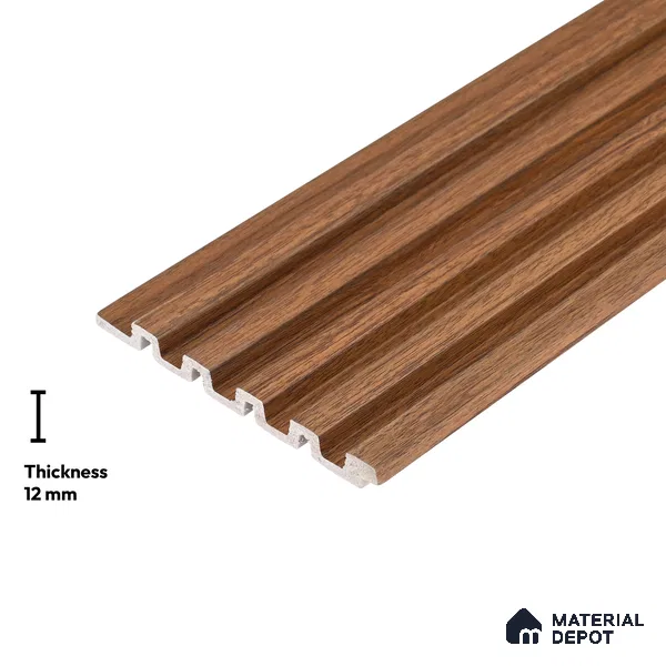 Wooden Look PN 06276 9.5 ft x 4.7 inch Charcoal Panel - 12 mm | Suitable for Feature Wall, TV Unit & Living Room | Width is Subjected to 5% Variation
