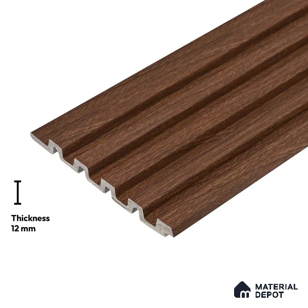 Wooden Look PN 06277 9.5 ft x 4.7 inch Charcoal Panel - 12 mm | Suitable for Feature Wall, TV Unit & Living Room | Width is Subjected to 5% Variation