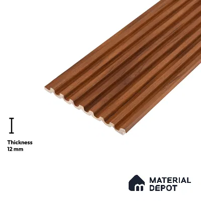 Wooden Look PN 06290 B 9.5 ft x 4.7 inch Charcoal Panel - 12 mm | Suitable for Feature Wall, TV Unit & Living Room | Width is Subjected to 5% Variation
