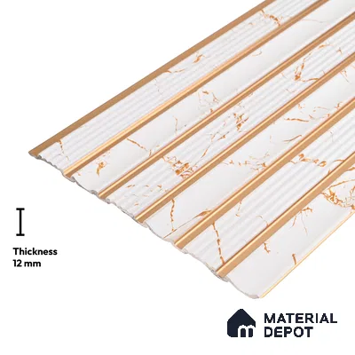 White Marble Look PN 06293 9.5 ft x 9.4 inch Charcoal Panel - 12 mm | Suitable for Feature Wall, TV Unit & Living Room | Width is Subjected to 5% Variation
