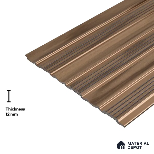 Wooden Look PN 06296 B 9.5 ft x 9.4 inch Charcoal Panel - 12 mm | Suitable for Feature Wall, TV Unit & Living Room | Width is Subjected to 5% Variation