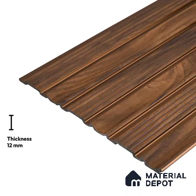 Wooden Look PN 06299 9.5 ft x 9.4 inch Charcoal Panel - 12 mm | Suitable for Feature Wall, TV Unit & Living Room | Width is Subjected to 5% Variation