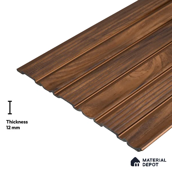 Wooden Look PN 06299 9.5 ft x 9.4 inch Charcoal Panel - 12 mm | Suitable for Feature Wall, TV Unit & Living Room | Width is Subjected to 5% Variation