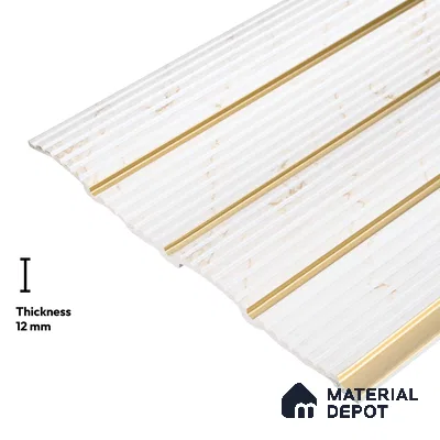 White Marble Look PN 06301 9.5 ft x 9.4 inch Charcoal Panel - 12 mm | Suitable for Feature Wall, TV Unit & Living Room | Width is Subjected to 5% Variation