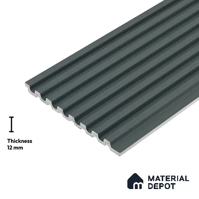 Green Plain Colour Louver PN 06447 9.5 ft x 4.7 inch Charcoal Panel - 12 mm | Suitable for Feature Wall, TV Unit & Living Room | Width is Subjected to 5% Variation