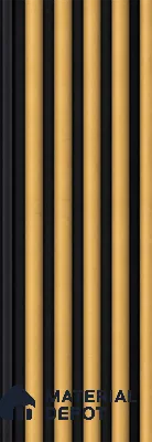 Honey Maple 10 ft x 0.7 ft (3060x215 mm) Dome Dual Black Design Interior & Exterior Wall & Ceiling Panel - 20 mm | Suitable for Balcony, Facade & Open Area | Width is Subjected to 5% Variation