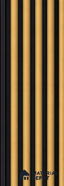 Honey Maple 10 ft x 0.7 ft (3060x215 mm) Dome Dual Black Design Interior & Exterior Wall & Ceiling Panel - 20 mm | Suitable for Balcony, Facade & Open Area | Width is Subjected to 5% Variation
