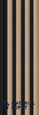 Danish Teak 10 ft x 0.7 ft (3060x215 mm) Dome Dual Black Design Interior & Exterior Wall & Ceiling Panel - 20 mm | Suitable for Balcony, Facade & Open Area | Width is Subjected to 5% Variation