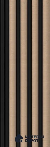 Danish Teak 10 ft x 0.7 ft (3060x215 mm) Dome Dual Black Design Interior & Exterior Wall & Ceiling Panel - 20 mm | Suitable for Balcony, Facade & Open Area | Width is Subjected to 5% Variation