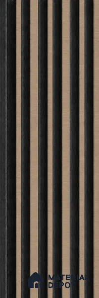 Danish Teak 10 ft x 0.89 ft (3060x270 mm) Stripes Dual Tone Design Interior & Exterior Wall & Ceiling Panel - 20 mm | Suitable for Balcony, Facade & Open Area | Width is Subjected to 5% Variation