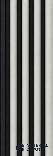 White Mist 10 ft x 0.7 ft (3060x215 mm) Dome Dual Black Design Interior & Exterior Wall & Ceiling Panel - 20 mm | Suitable for Balcony, Facade & Open Area | Width is Subjected to 5% Variation