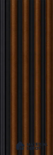 English Nut 10 ft x 0.7 ft (3060x215 mm) Dome Dual Black Design Interior & Exterior Wall & Ceiling Panel - 20 mm | Suitable for Balcony, Facade & Open Area | Width is Subjected to 5% Variation