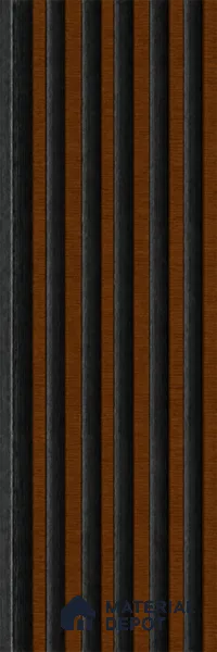 English Nut 10 ft x 0.89 ft (3060x270 mm) Stripes Dual Tone Design Interior & Exterior Wall & Ceiling Panel - 20 mm | Suitable for Balcony, Facade & Open Area | Width is Subjected to 5% Variation